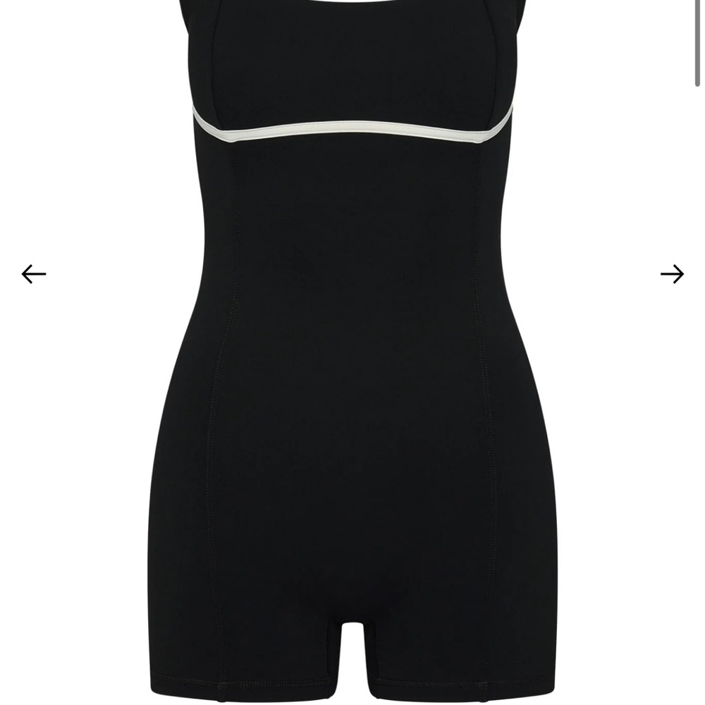 Monday Swimwear Black Bodysuit with White Accent